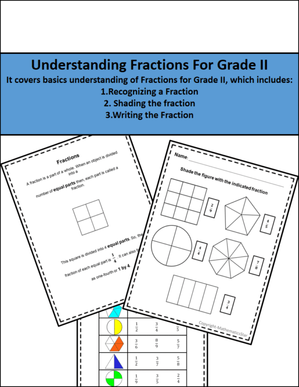 Understanding Fractions For Grade II